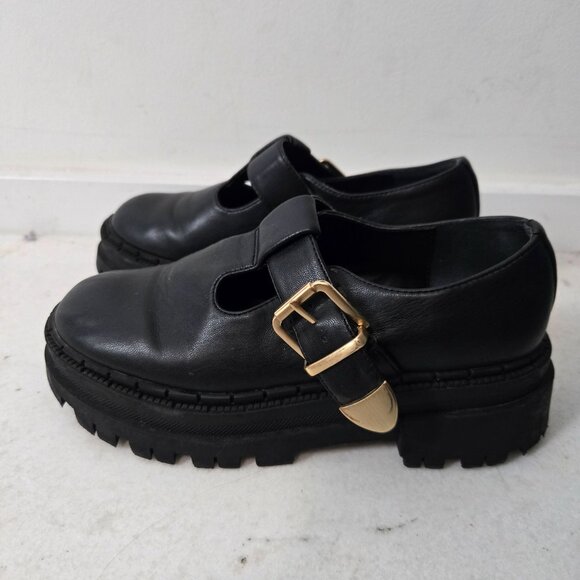 Steve Madden Shoes - Steve Madden Size 6 Kamlee Lug Sole Mary Jane Black Shoes Platform Chunky Y2K